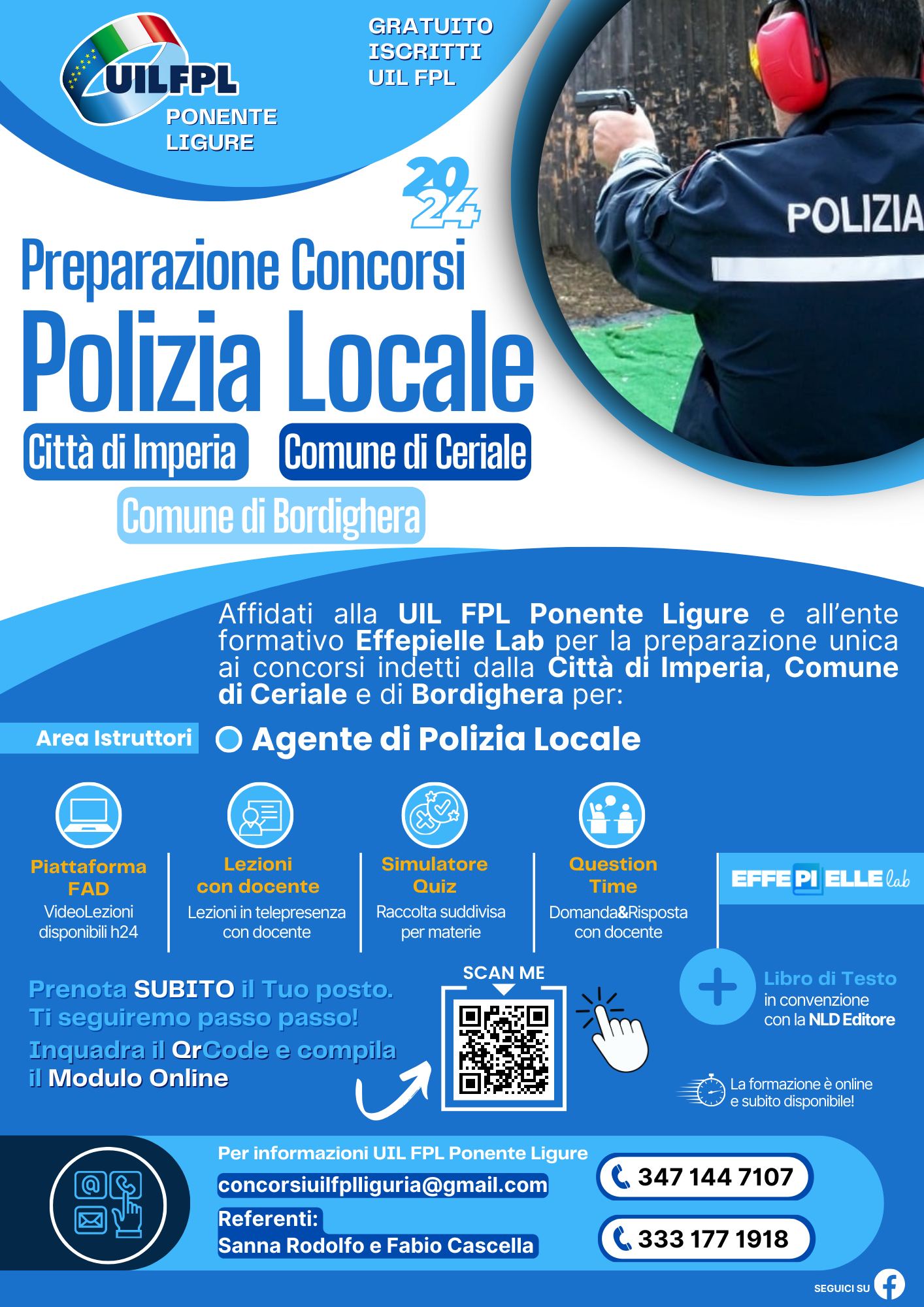 Preparazione Unica per i Concorsi di Agente Polizia Locale indetti dalla Città di Imperia, dal Comune di Ceriale e di Bordighera.